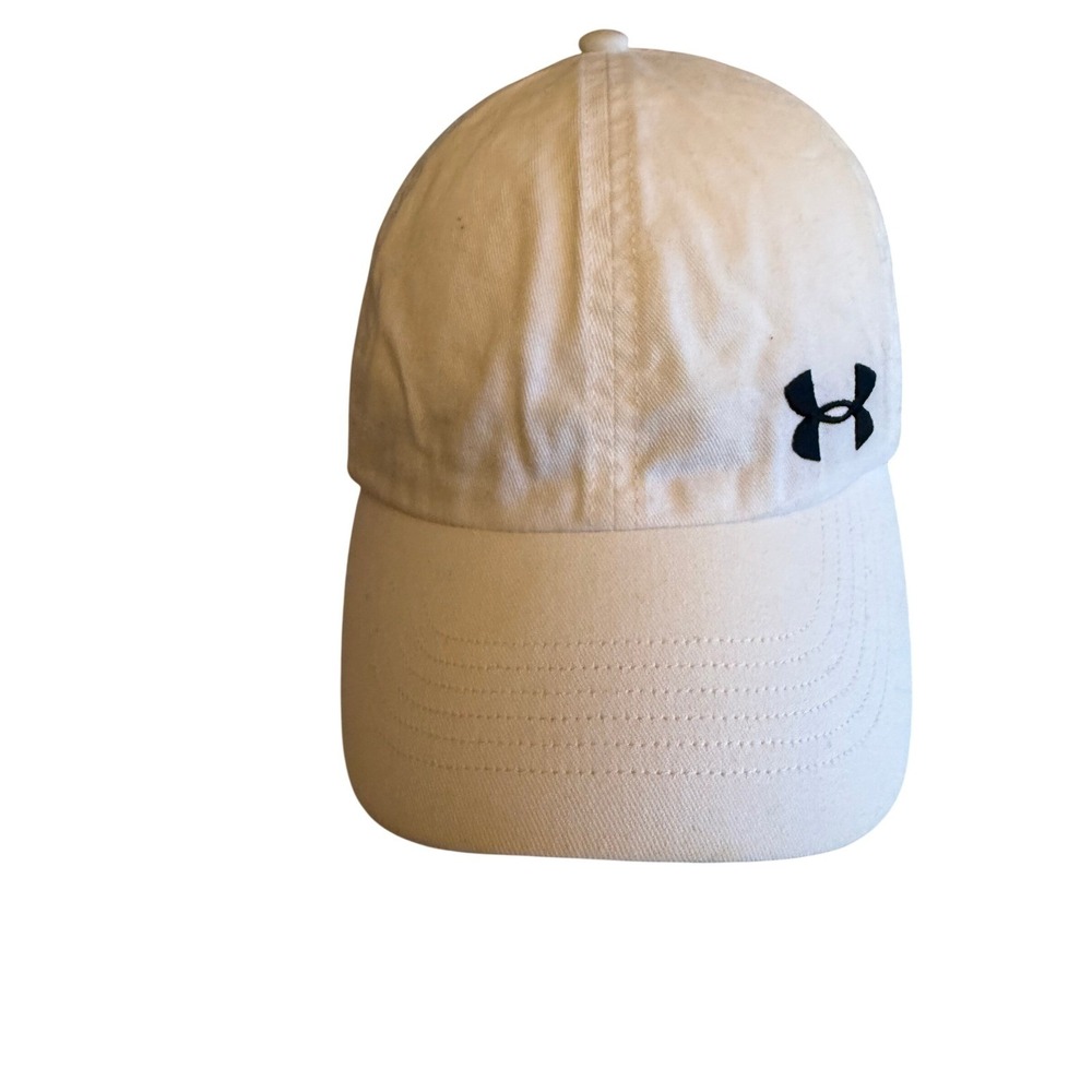 Under Armour‎ White Baseball Cap Hat Adjustable Strap Mens Womens Unisex